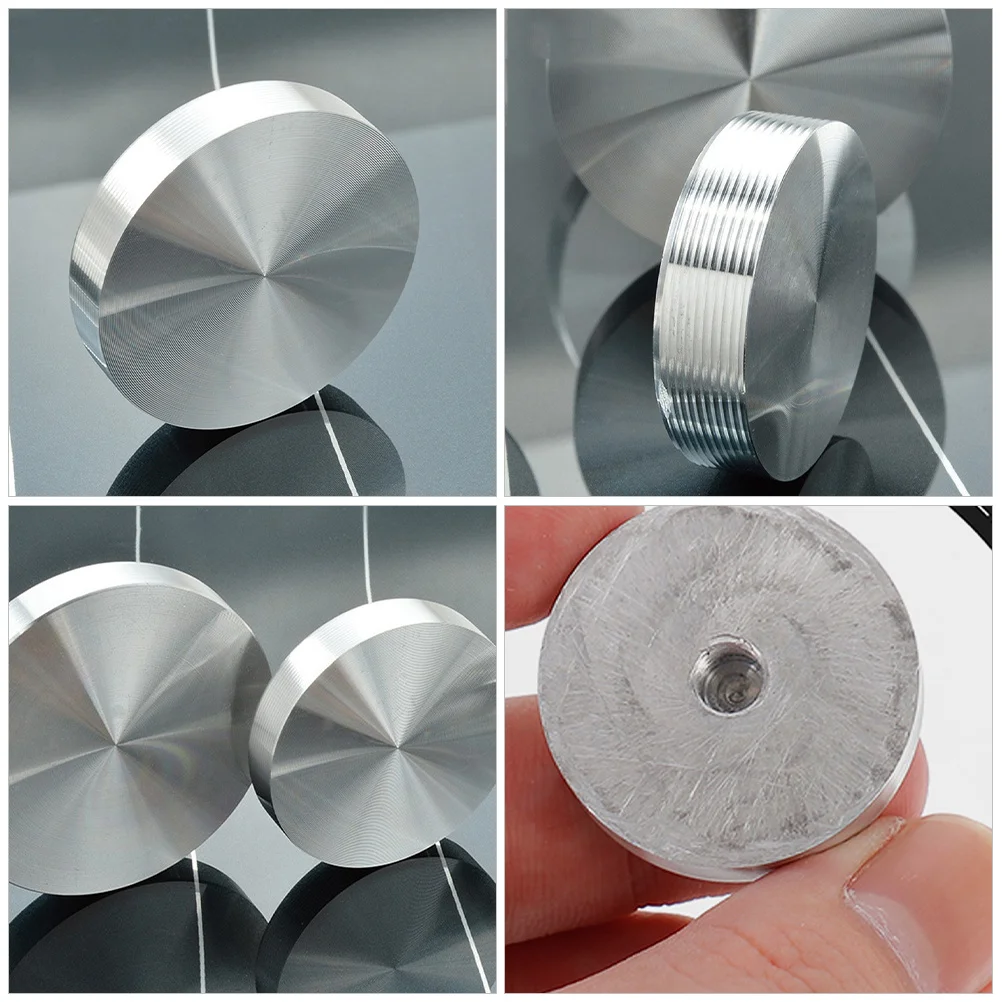 

4 pcs Aluminum Alloy Round Disc Adapter For Glass Table Top Non-Slip Pads Metal Base Bumpers Table Leg Feet Furniture Components