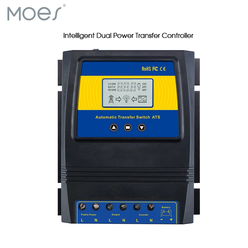Power Bank Automatic ATS Dual Power Transfer Switch Solar Charge Controller for Solar Wind System DC 12V 24V 48V AC 110V 220V