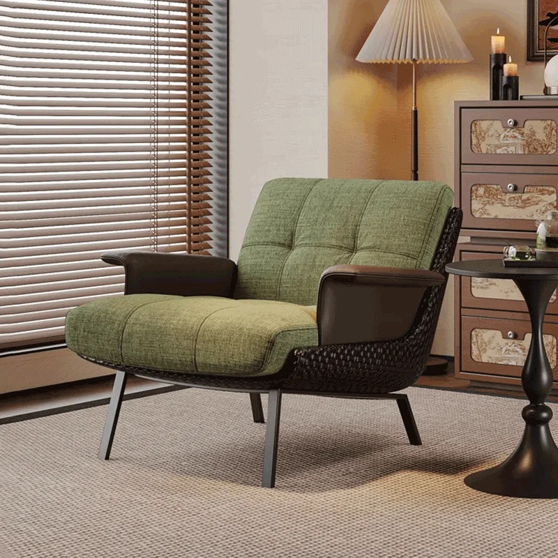 Reading Leisure Lazy Leather Relax The Chair Balcony Bedroom Living Room Floor Makeup Hotel Chair Minimalist Taburete Furniture