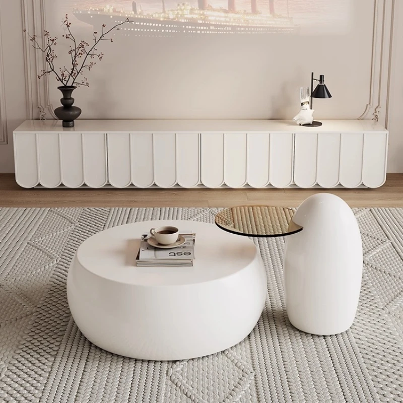 

Minimalist white TV Cabinet armarios para salón Modern elegant living room furniture Storage locker interior high-end creativity