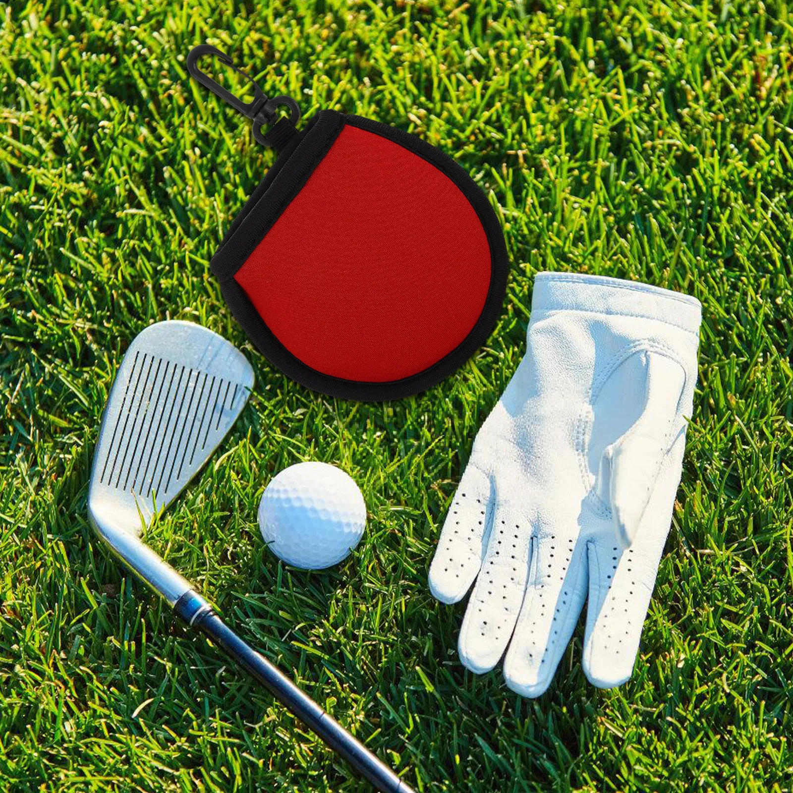 Golf Ball Protector Cover Neoprene Material Inner Lining Scratch Resistant Cleaning Pocket Portable Golf Ball Holder for Outdoor
