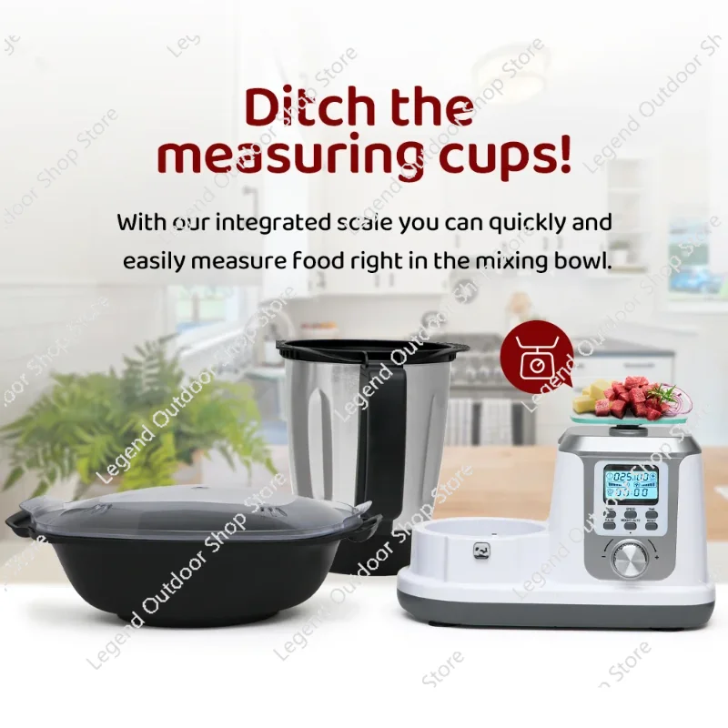 

WIFI APP Kitchen Food Processor Robot Smart All-In-One Cooker,Chopper,Steamer,Juicer,Blender,Boil,Knead,Weigh, Multi-Functional