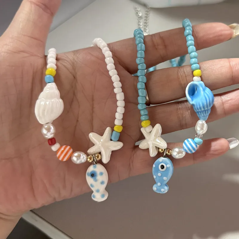 Böhmische bunte Halskette für Frauen und Mädchen, verstellbare Perlen-Halskette, einzigartiges Modeaccessoire, Schmuck, Geschenk