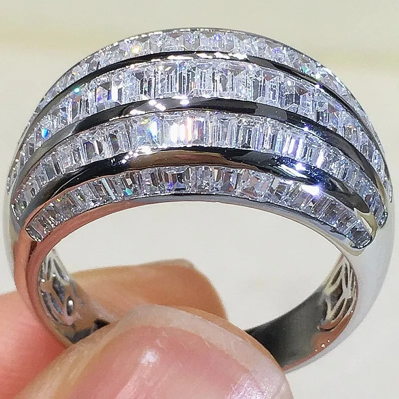 

9K Moissanite Diamond Ring Da Pai Ring Full of Mosang Diamonds Luxury Male/Female Index Finger Ring Customized Couple Ring