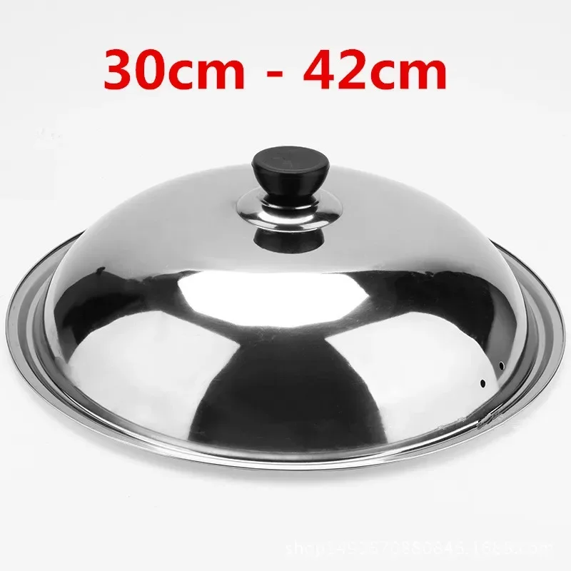 Cooking Wok Pan Lid Stainless Steel Universal Pan Cover Visible Replaced Lid Frying Wok Pot good Quality Semicircle Wok Cover