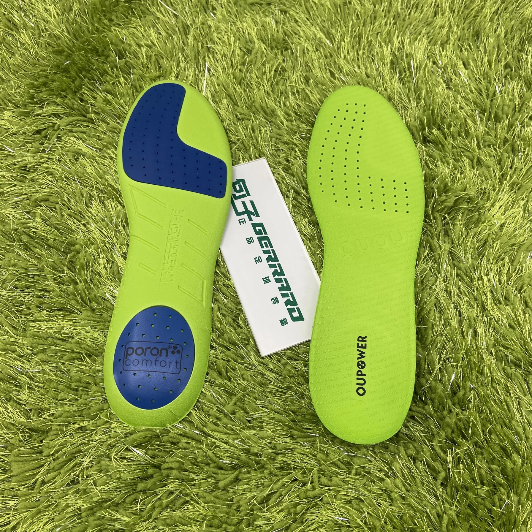 OUPOWER Professional Football Shoes Insoles Poron Shock Absorption Anti-slip Wear-resistant Sports Shoe Inserts