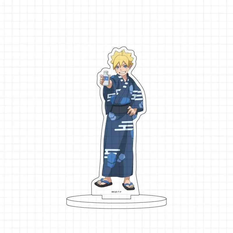 Japanese Naruto peripheral acrylic stand-up bathrobe series Naruto Boruto Sasuke Sakura model anime minifigure birthday gift