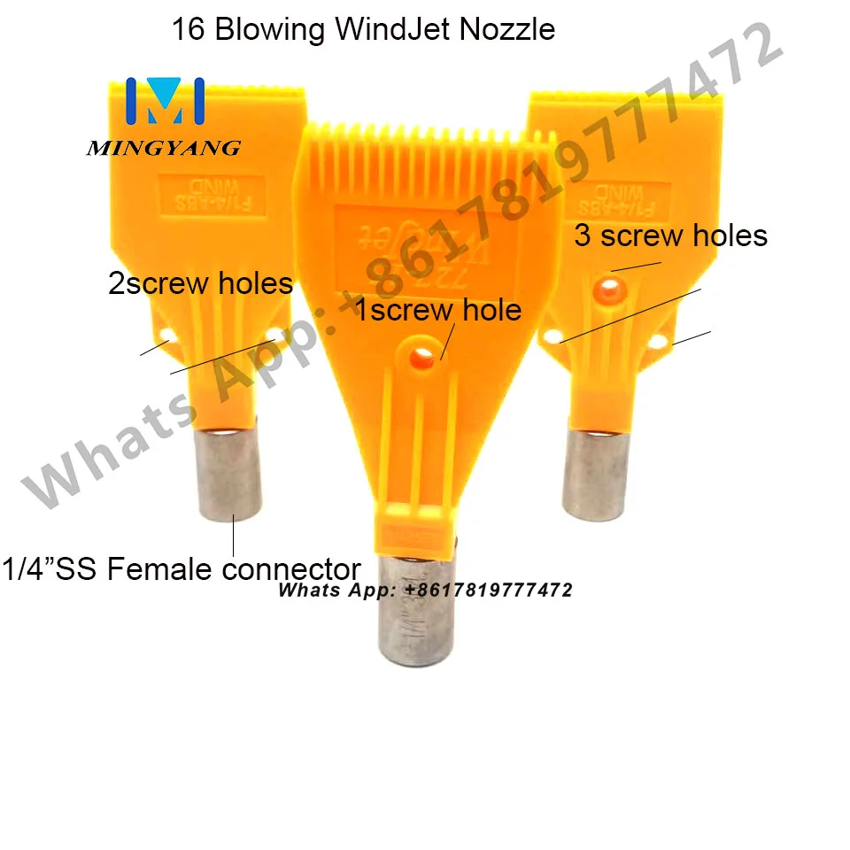 

16 Holes Plastic Wind Jet Air Nozzle 727-15 1/4" BSPT Air Drying Compressed Blowing Flat Fan Spray Nozzle With SS Connector