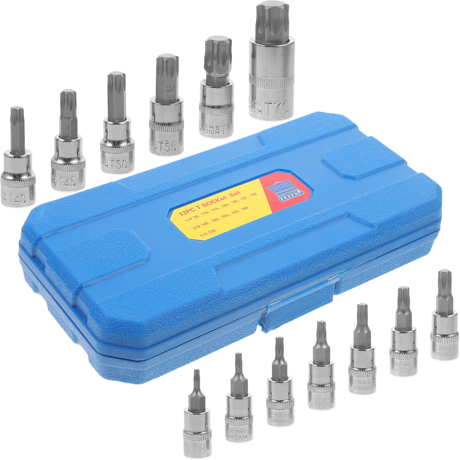 

13Pcs Socket Tool Set Hex Bit Impact Socket Kit Durable Metal Compact Carrying Design for Versatile Mechanical Repair