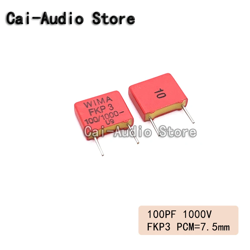 2PCS/5PCS/10PCS/Lot Brand NEW Germany WIMA FKP3 1000V 100PF 1000V101 Film Capacitor 1000V100PF 101 Pitch 7.5mm FKP3O101002B00
