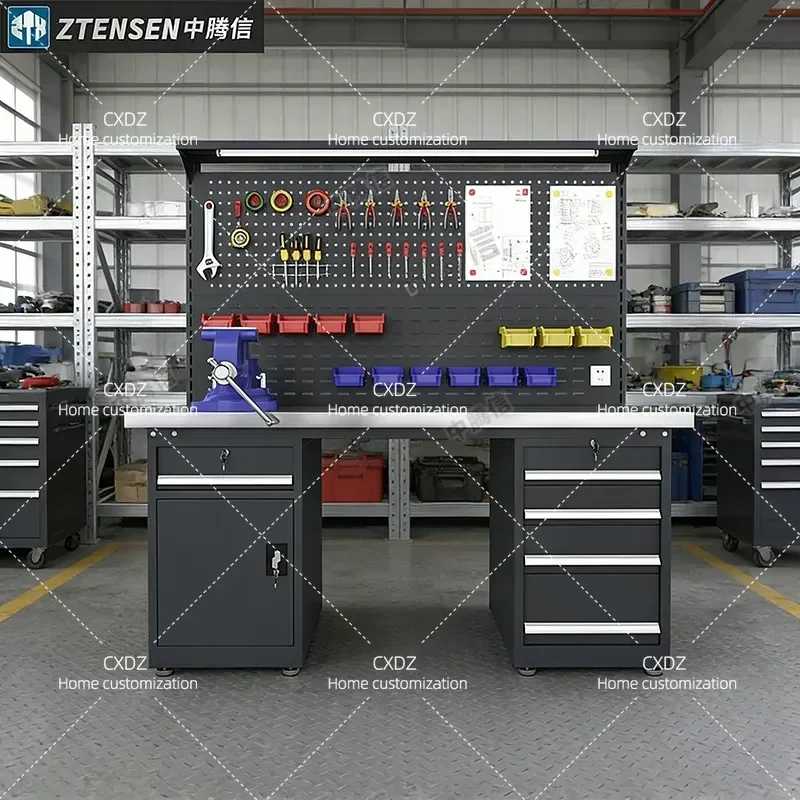 Stainless Steel Heavy Duty Workbench with Drawers Industrial Operating Table for Factory Workshop Standing Fitter Inspection