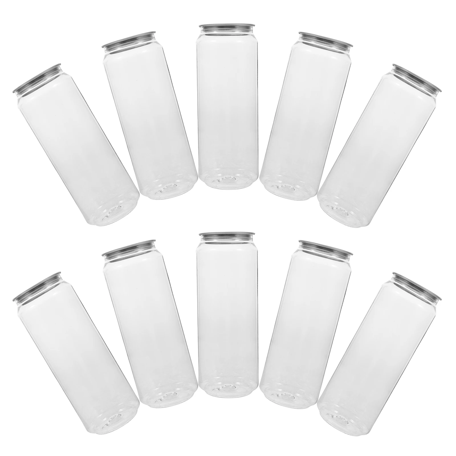 

10 Pcs 500ml Reusable Beverage Cans for Juice Milk Tea Coffee Soda Easy Open Lid Storage Containers Sealed Design Preserve