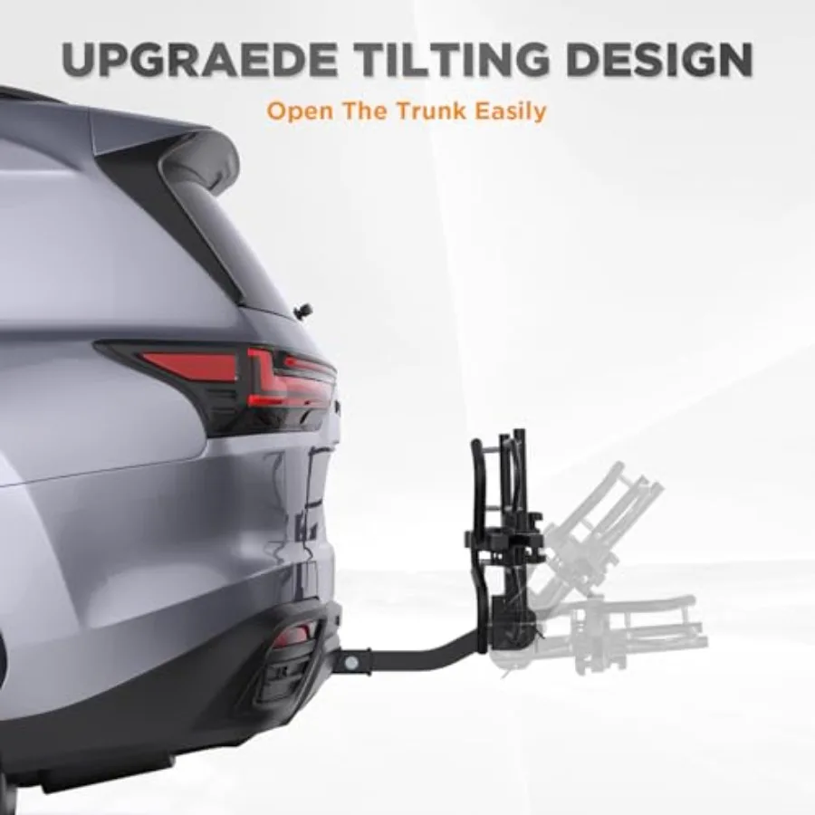 رفوف الدراجة لـ Ebikes رف الدراجة ذات الإطارات الدهوية لدراجة Tow Hitch 2Bike بسعة 160 رطل رف الدراجة الإلكترونية الثقيلة Wobble Free Smar