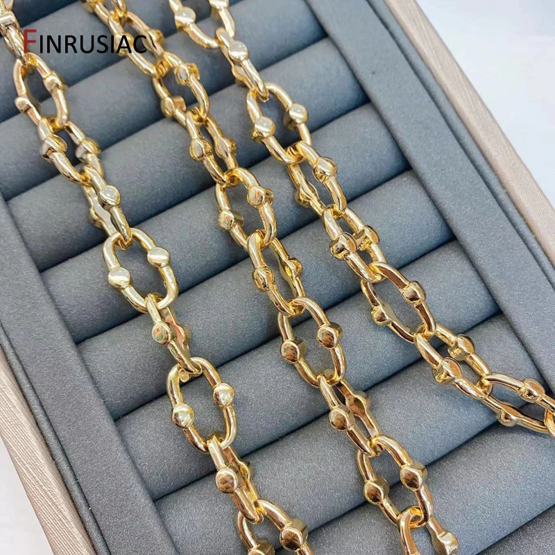 14K Gold Plated Alloy Metal Thick Punk Chain For Jewelry,Chunky Heavy Cable Link Chain for DIY Necklace Bracelet Making Findings view 3