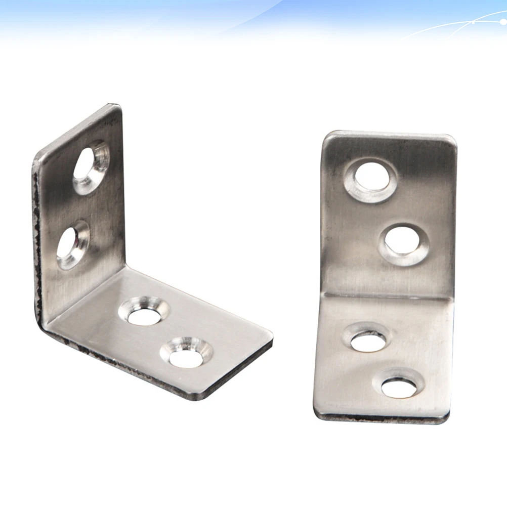 

10pcs LBracket Stainless Steel Desk Fixing Furniture Accessories Reinforce Wardrobes Cabinets Chairs Windows