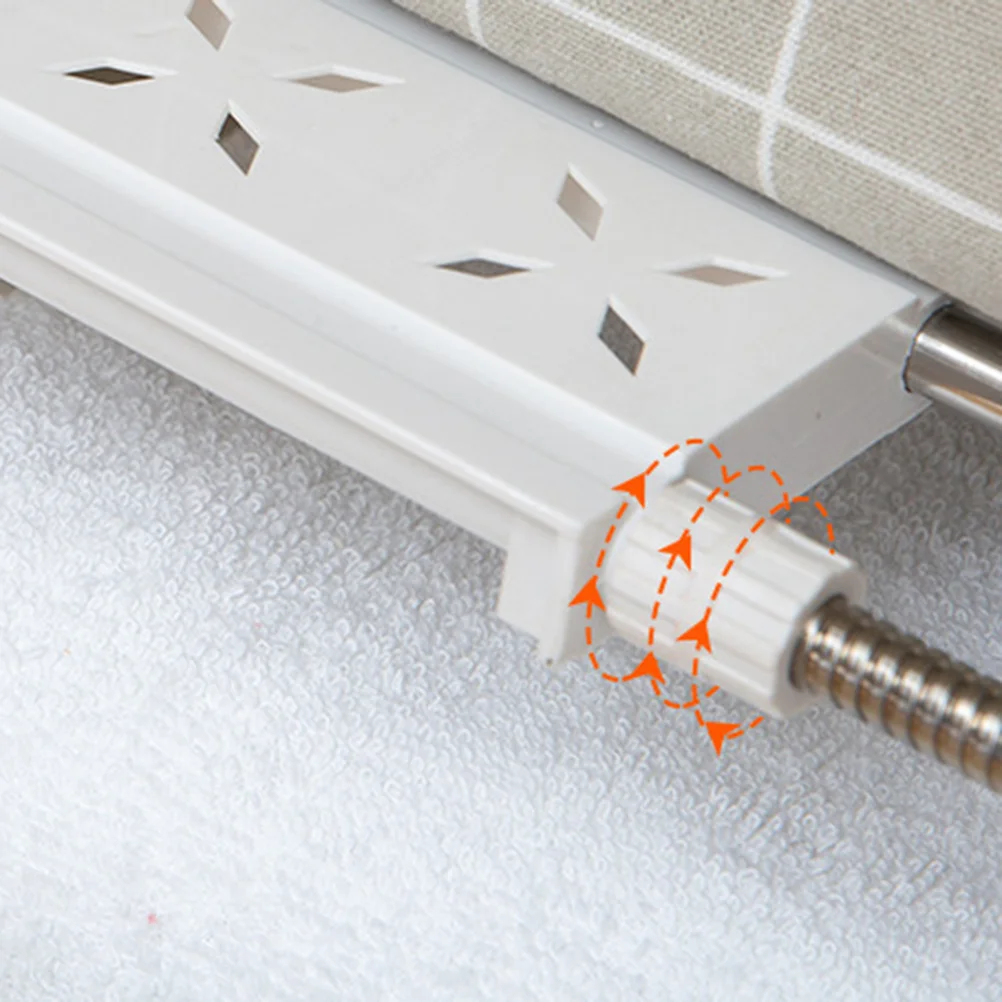 

Retractable Rack Shelf Adjustable Plastic Steel Tube Clothes Organizer for Wardrobe Cabinet Shoe Bathroom White Range 56-73Cm