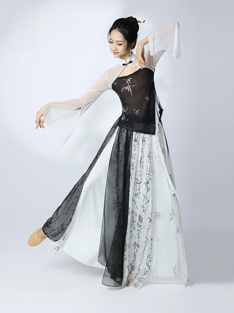 بدلة ممارسة الرقص الكلاسيكي من Ele، مجموعة أزياء الأداء النسائية المتدفقة، المرحلة الاحترافية جاهزة لجميع المواسم #1