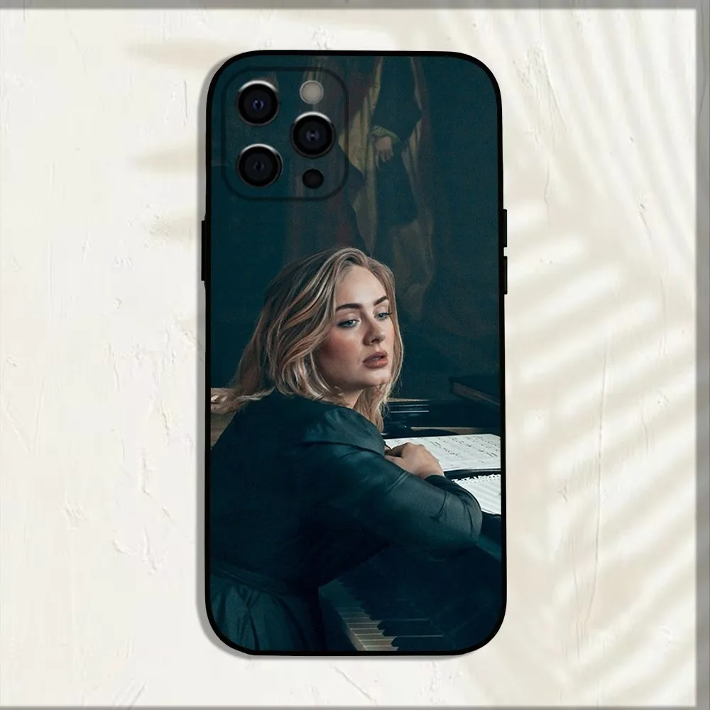 Singer Adele A-Adkins Phone Case For iPhone 15,14,13,12,11,Pro,X,XS,Max,XR,Plus,Mini Soft Black Cover