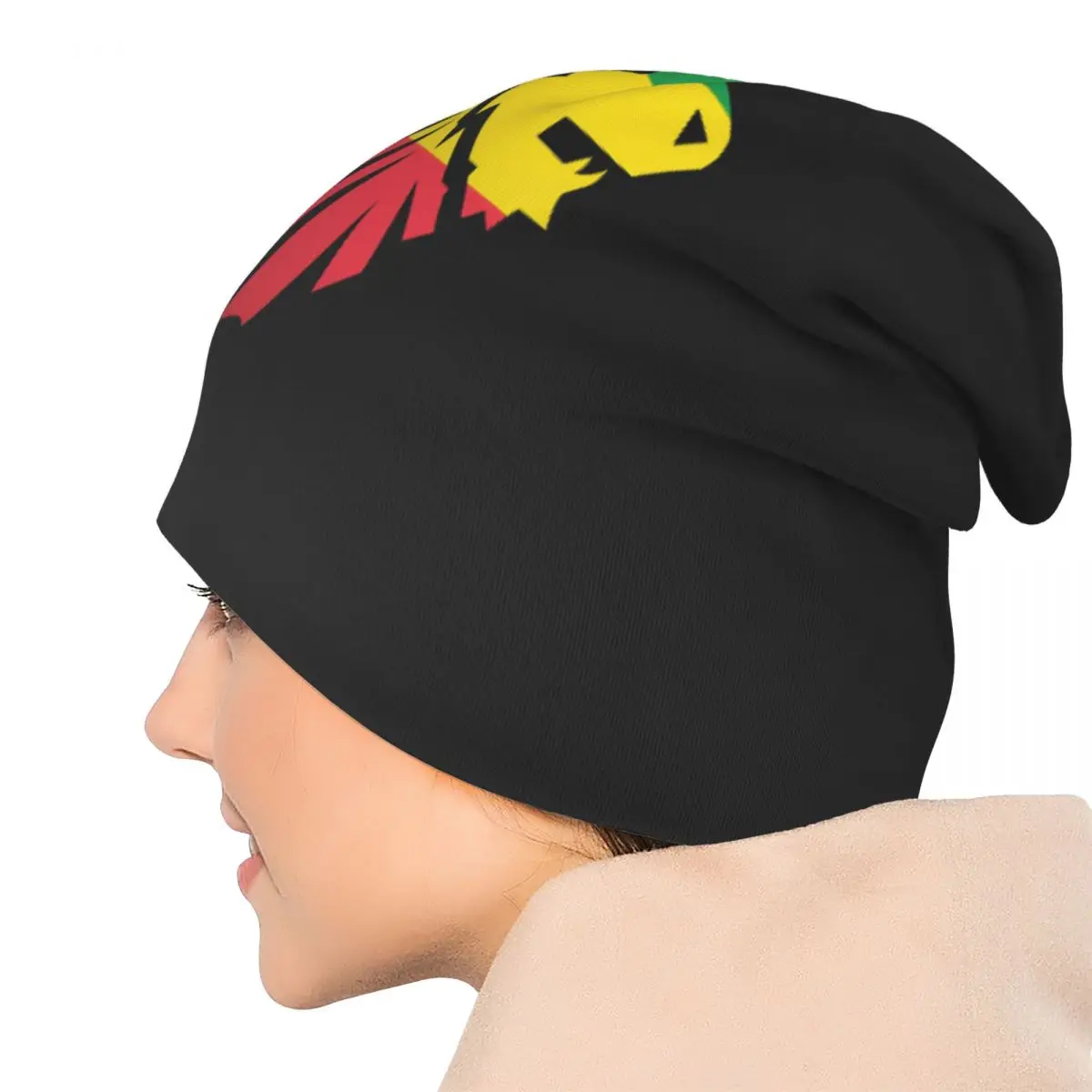 Jamaican Reggae Rasta Lion Jamaica Flag Unisex Adult Beanies Caps Knitted Bonnet Hat Warm Autumn Winter Outdoor Skullies Hats view 3