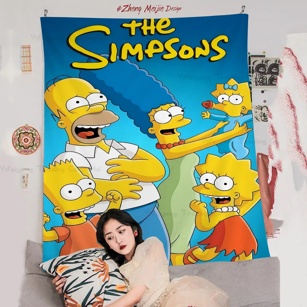 Cartoon T-The S-Simpsons Cartoon Tapestry Art Science Fiction Room Home Decor Wall Hanging Home Decor