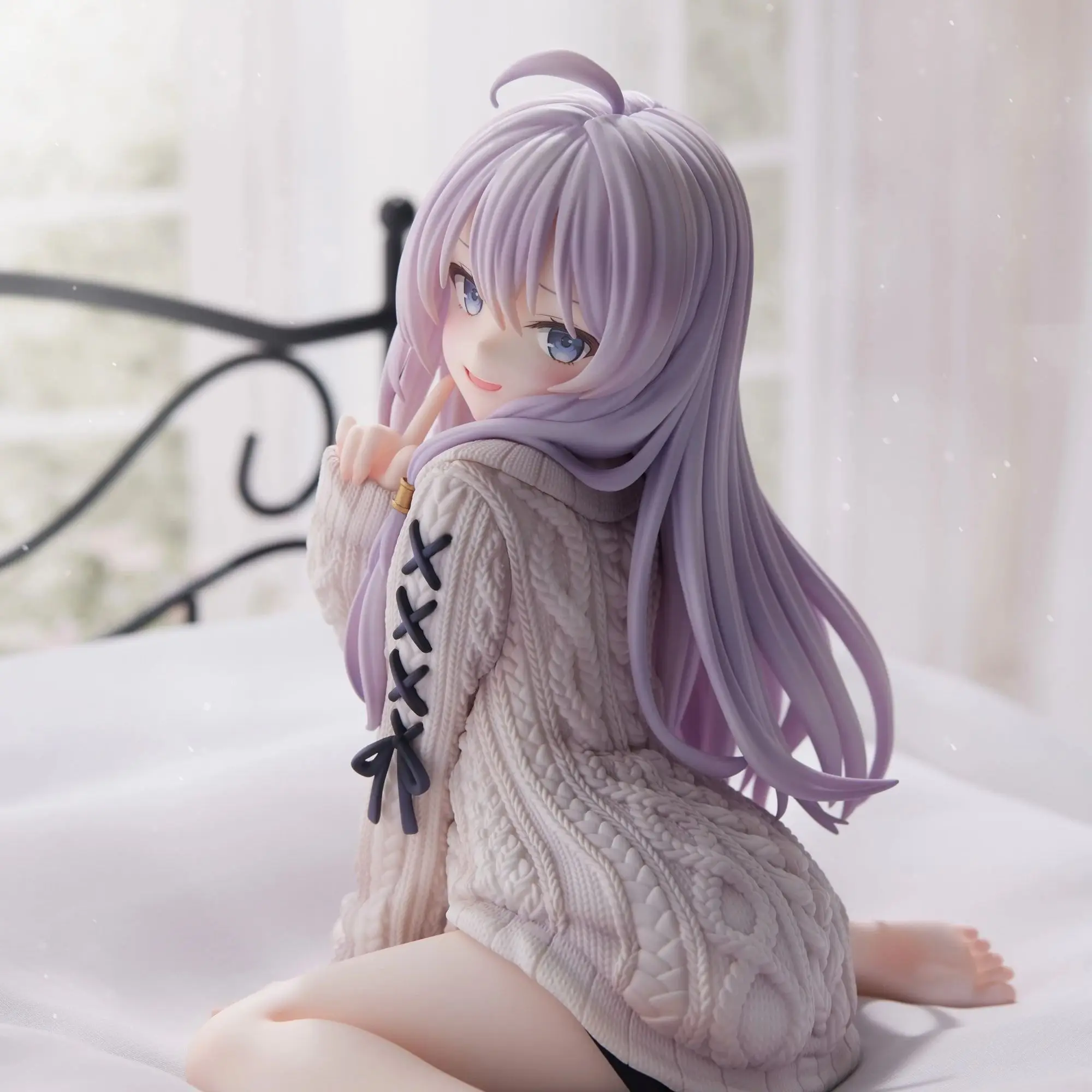 Anime The Journey of Elaina Figure Knit Dress Witch Elaina Action Figure PVC Collection Model Doll Toys for Christmas Gifts