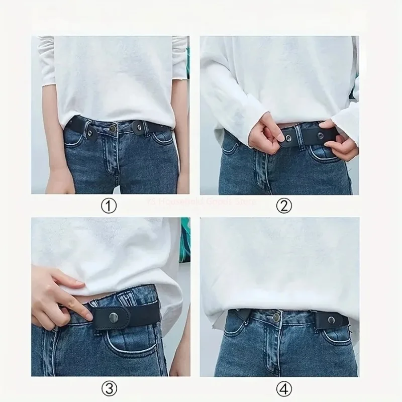 Elastyczny pasek bez klamry, niewidoczny, unisex, do jeansów i sukienek, bez dziurkowania, bez wypukłości, wygodny pasek