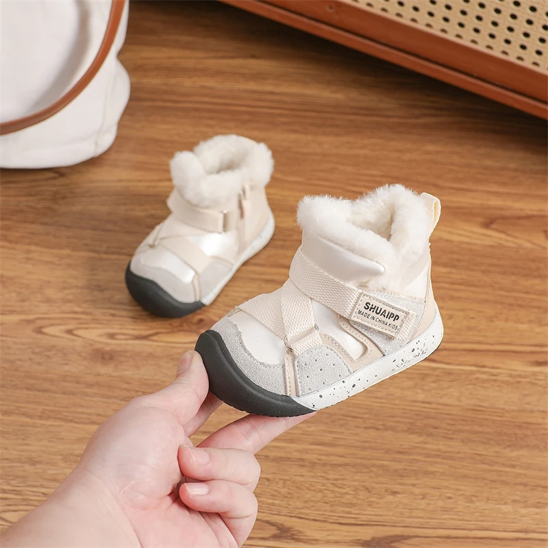الخريف الشتاء طفل الفتيان الفتيات الثلوج الأحذية في الهواء الطلق يندبروف مقاوم للماء أفخم الأطفال أحذية عدم الانزلاق لينة وحيد طفل أطفال الأحذية #3