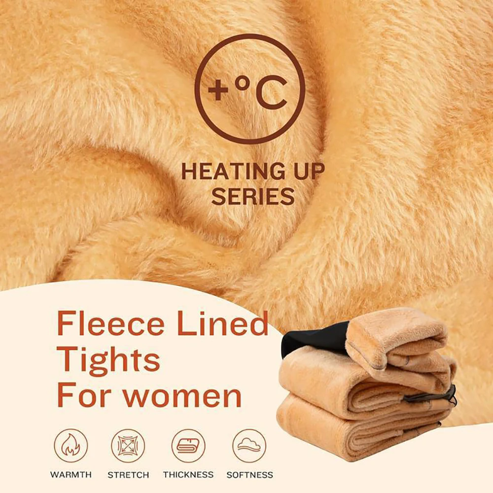 Thermo-Strumpfhose mit einer Naht, gefüttert mit Fleece, warme, durchscheinende Strumpfhose, die wie eine dünne, transparente Thermo-Strumpfhose wirkt, dicke Thermo-Strumpfhose, Leggings für kaltes Wetter. – Detail 5