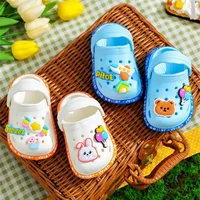 Summer Sandals For Girls Kids Baby Boys Girls Cartoon Baby Sandals Flat Heel Solid Soft Cartoon Slippers Children's Garden Shoes 4