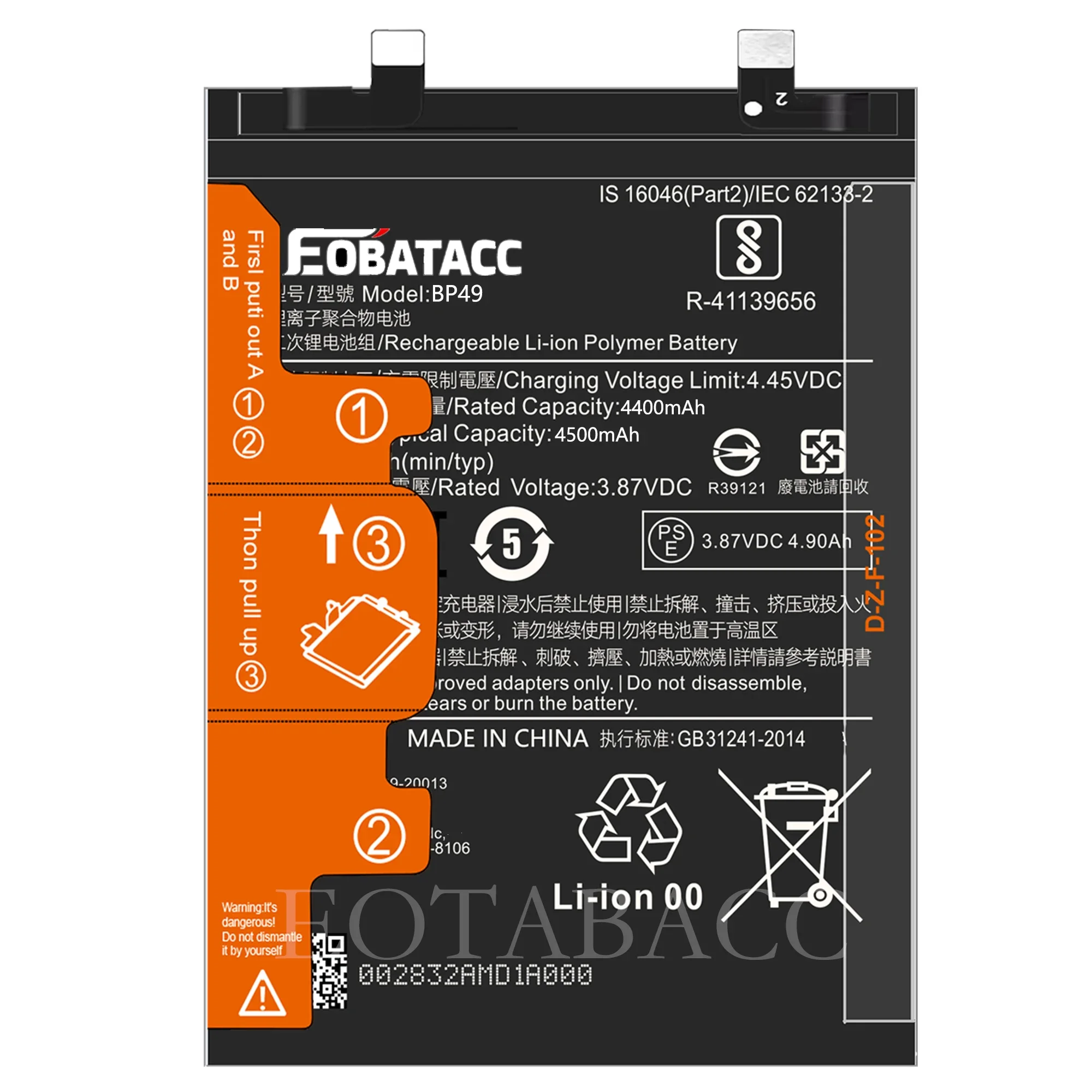 EOTABACC 100% New Original Battery BP49 For XIAOMI POCO F4 5G /K40S Battery +Tools