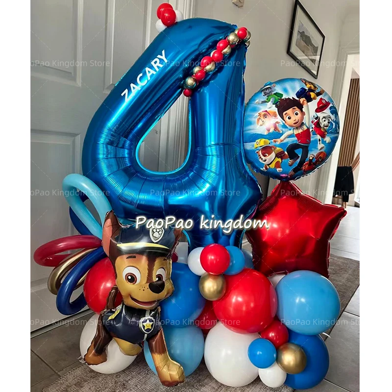 Paw Patrol Aluminum Foil Balloons Set Number Birthday  for Kids Birthday Party Decoration Baby Shower Gifts