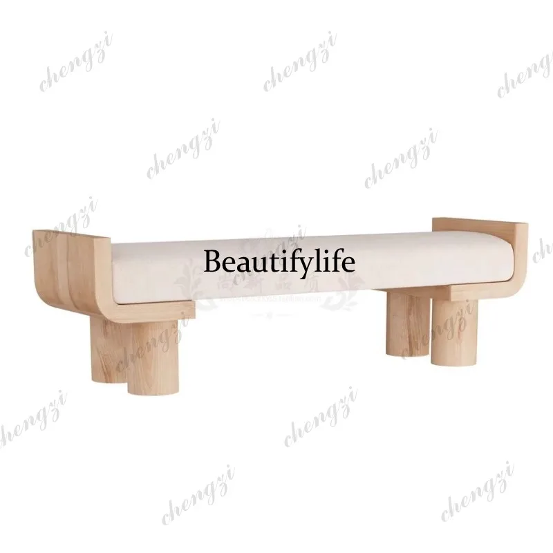 K182 Retro wabi-sabi style simple detachable and washable double and three-person wood color sofa