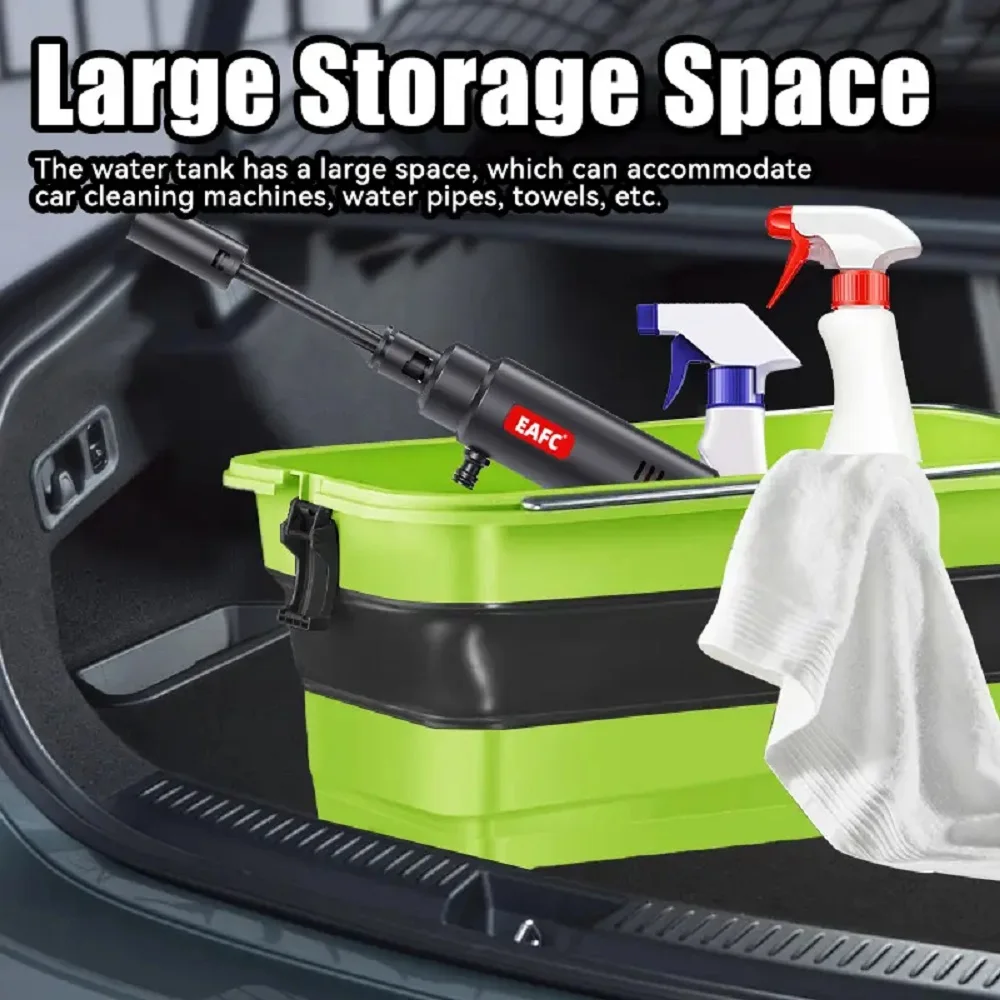 

Складной резервуар для воды большой емкости 22 л, специальное ведро для автомойки, подходит для чистки автомобиля, кемпинга, рыбалки, стирки