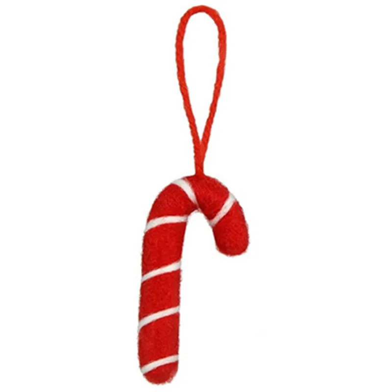 5pcs Christmas Felt Santa Canes Walking Stick Christmas Decoration For Home DIY Xmas Tree Ornaments Gifts Navidad Party Decor