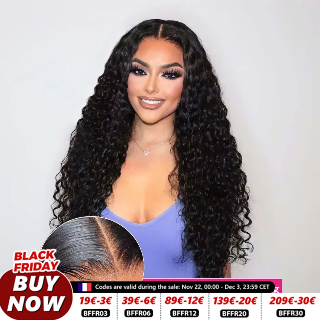 Deep Wave 5x5 6x4 Transparent Lace Closure Human Hair Wigs Remy Human Hair 30 34inch Wet And Wavy Water Wave Frontal Wig Cikana