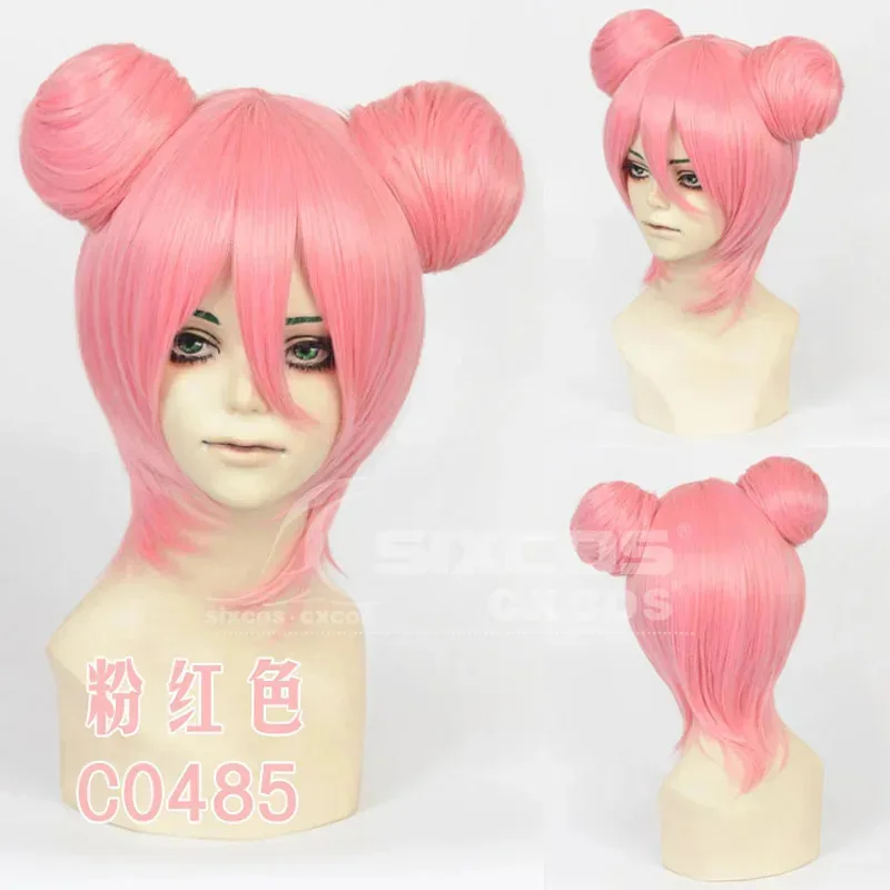 DIOCOS Love Live Sunshine Tsushima YOE4159U Yoshiko Chun Li pelucas de Cosplay mujeres niñas moño de pelo colorido