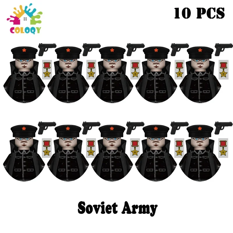 Kinder Spielzeug 10 teile/satz WW2 Bausteine UNS UK Sowjetische Soldaten Mini Action-figuren Pädagogisches Spielzeug Für Kinder Geburtstag Geschenke