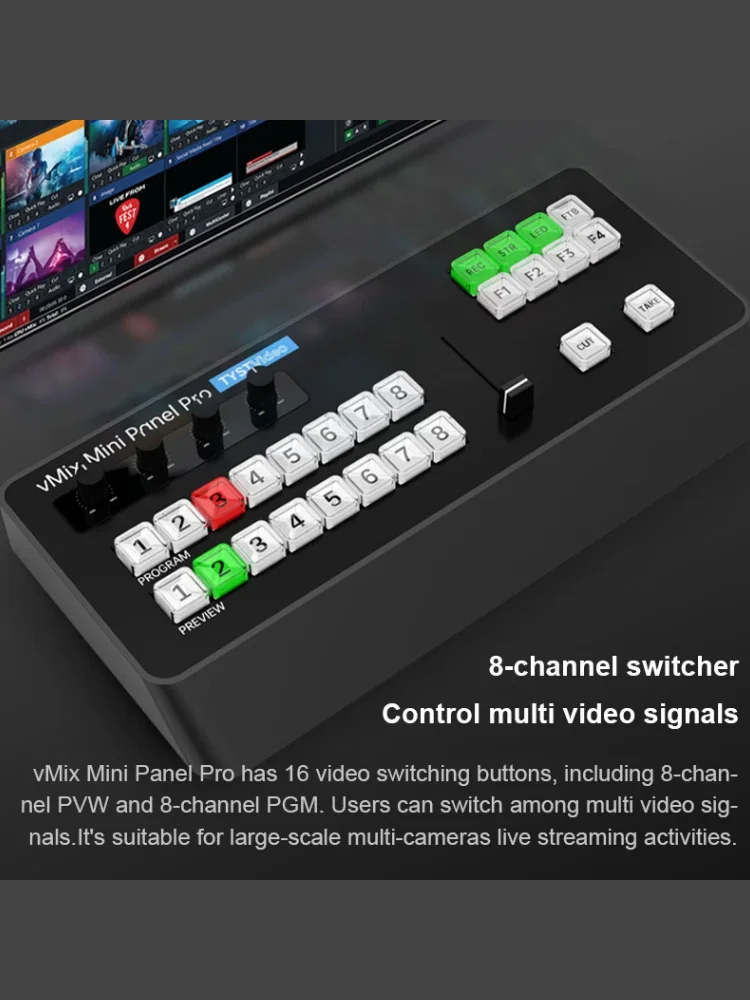 لوحة مفاتيح تسجيل فيديو Pro VMix صغيرة ، لوحة تحكم VMix ، بث تلفزيون داخلي ، MIDI2.0 ، نوع جديد