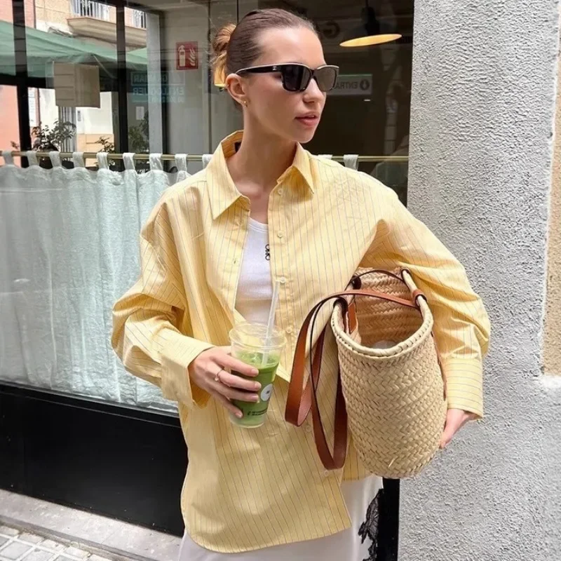 Camisas femininas blusas 2025 manga longa topos casual solto com botão blusas mujer y2k blusa femme coreano insszartrafs topos