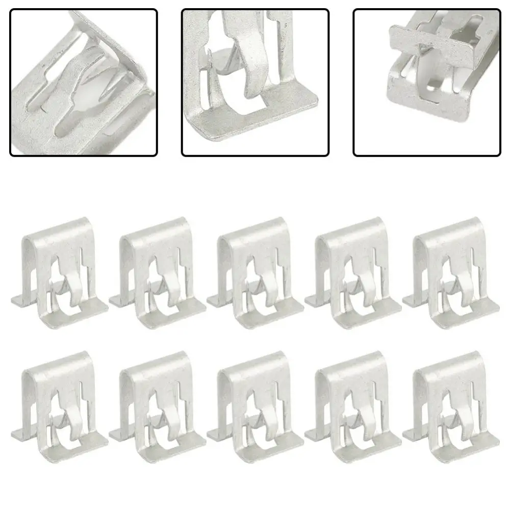 10Pcs/set Car Dashboards Retainer Clip DVD CD Panel Interior Trim Plate Fixed Buckle Metal Universal Auto Fasteners