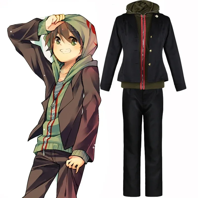 

Anime Naegi Makoto Cosplay Costume Super Danganronpa Uniform for Men Halloween Party Outfits Fabric Sets Casual Wear Disguise