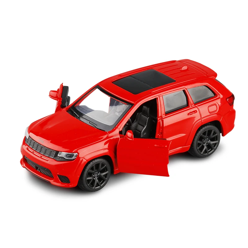 Jeep Grand TraffTrackhawk SUV Toy Car, Alliage, Dos côtelé, Mini modèle de voiture, Collection de jouets, Ornements, 1:36