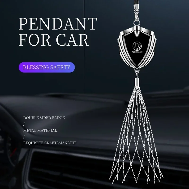 

Car Pendant Metal Badge Rearview Mirror Hanging Ornament Decoration Accessory For Volkswagen Abarth JEEP Fiat Volvo Jaguar Honda