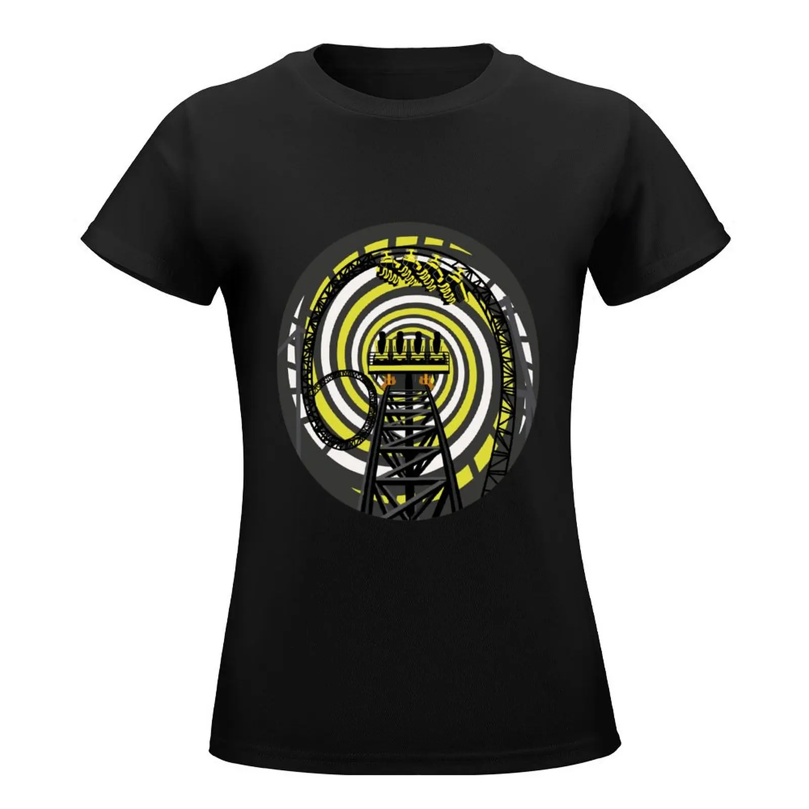 SMILE FOREVER Shirt Design - Black and Yellow Gerstlauer Infinity Coaster T-Shirt funny graphics t shirt for Women