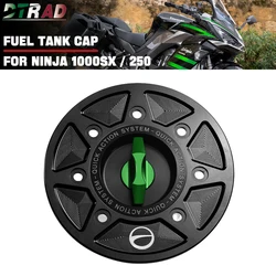 For Kawasaki Ninja 1000SX 250 ZH2 ZX25R KLZ 1000 VERSYS Motorcycle CNC Billet Fuel Tank Cap Keyless Quick Release Gas Oil Cover