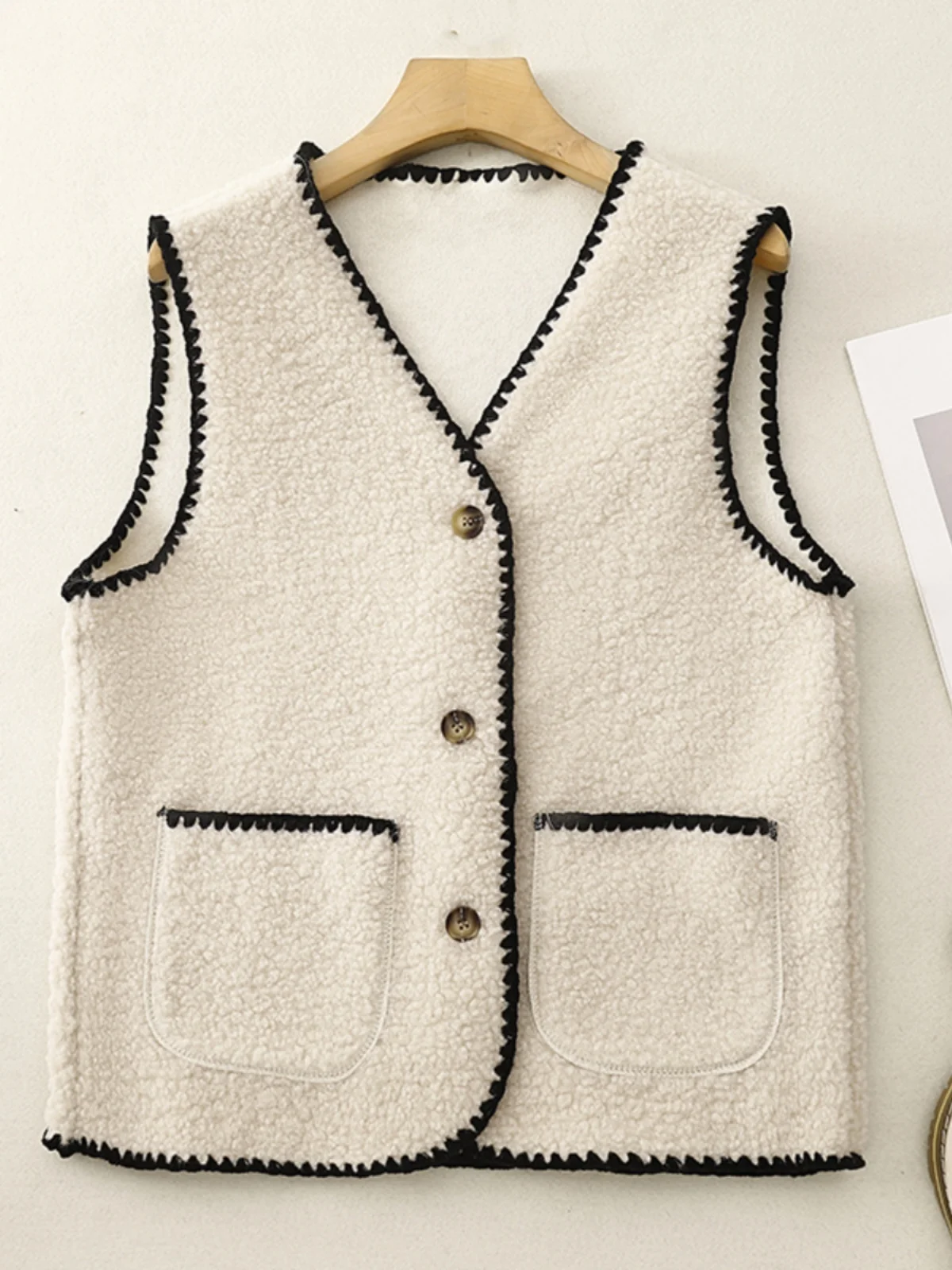 

Теплый жилет из меха ягненка из натуральной кожи и меха, внутренняя и верхняя одежда, осень-зима, теплый жилет для поездок на работу, круглая Ne на одной пуговице