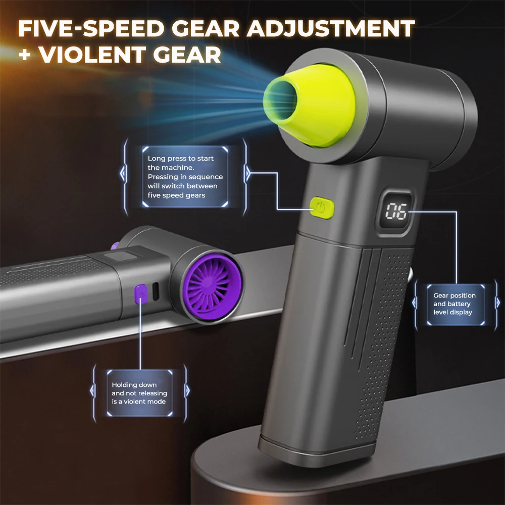 Adjustable Powerful Electric Air Duster Protable Air Duster for Camera Computer Keyboard Car 880000 RPM Air Duster