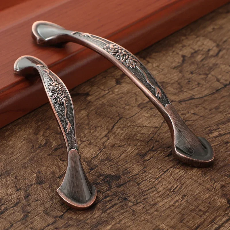 Perillas clásicas de Zinc y bronce rojo, manija para armario de cocina, almacenamiento, vestidores, puerta, armario, muebles, ti