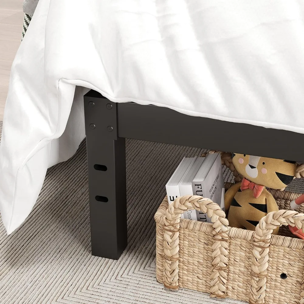 14 Inch Metal Platform, Under Bed Storage, No Box Spring Needed, Noise Free, Easy Assembly