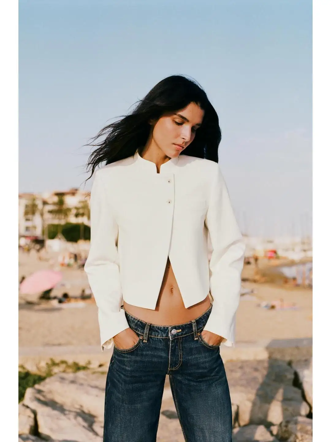 

Осенне-зимний укороченный пиджак с подплечниками, приталенный, в стиле Чжуншань, китайский национальный стиль, женская мода